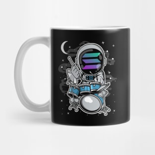 Astronaut Drummer Solana SOL Coin To The Moon Crypto Token Cryptocurrency Blockchain Wallet Birthday Gift For Men Women Kids Mug